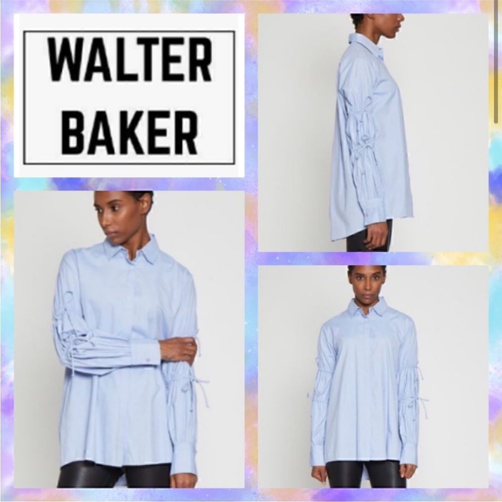 NWT MSRP $158 Walter Baker Ashlee Tie Sleeve Top Women's Size Small